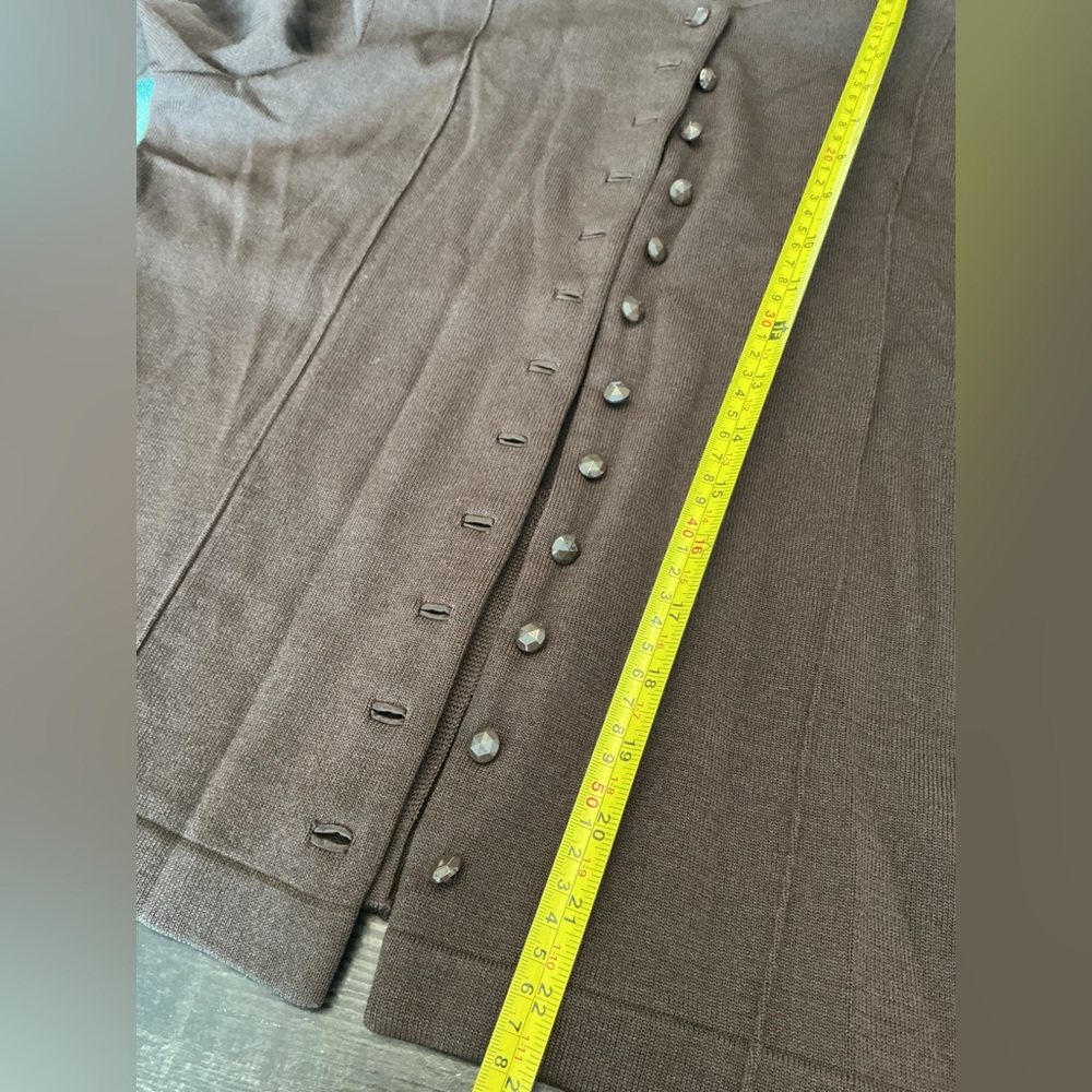 Due Per Due Espresso Button Front Cardigan Jacket L - Picture 7 of 8